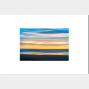 Coastal abstract wavy pattern over horizon Posters and Art